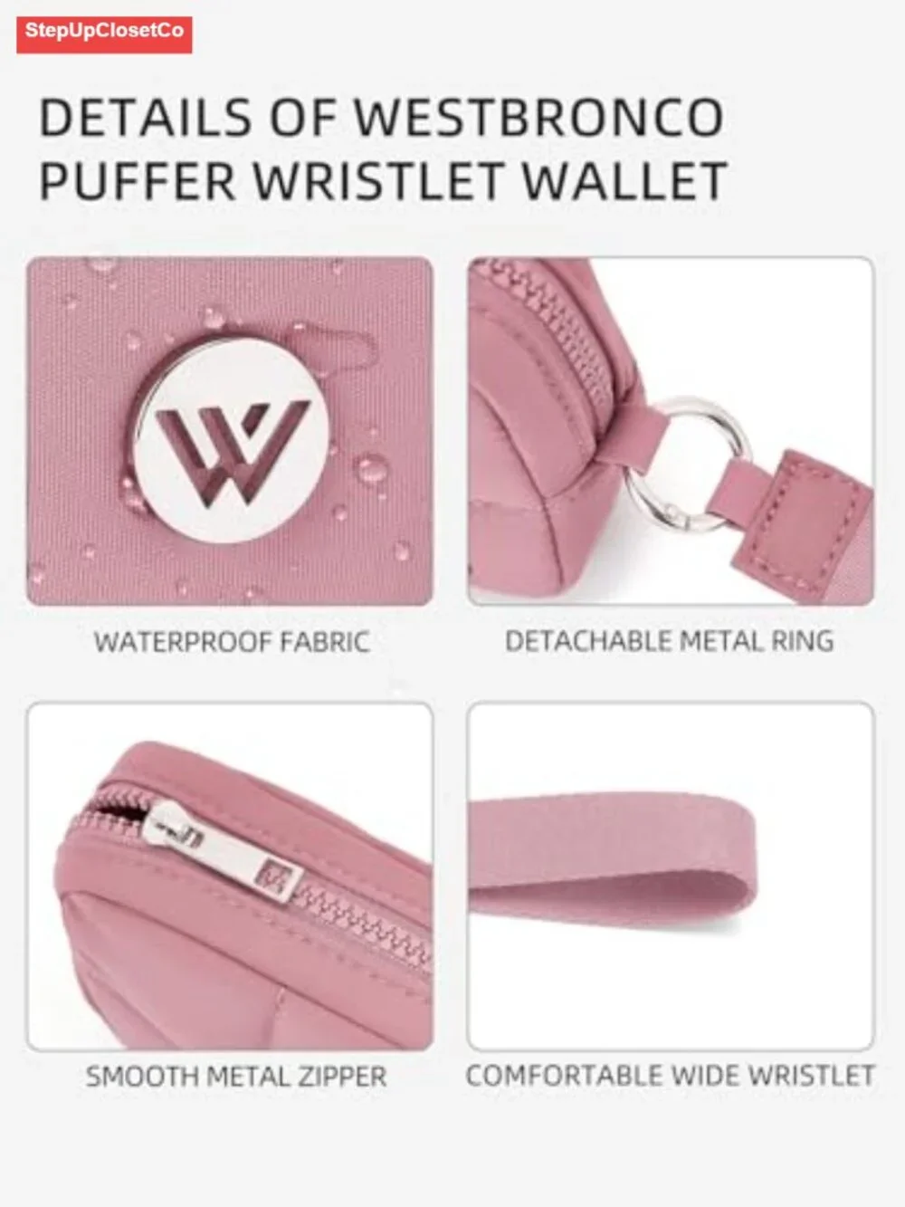 Quilted Nylon Puffer Wristlet Wallet RFID Blocking Phone Wallet with Card Slots
